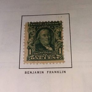 1 cent Ben Franklin  stamp